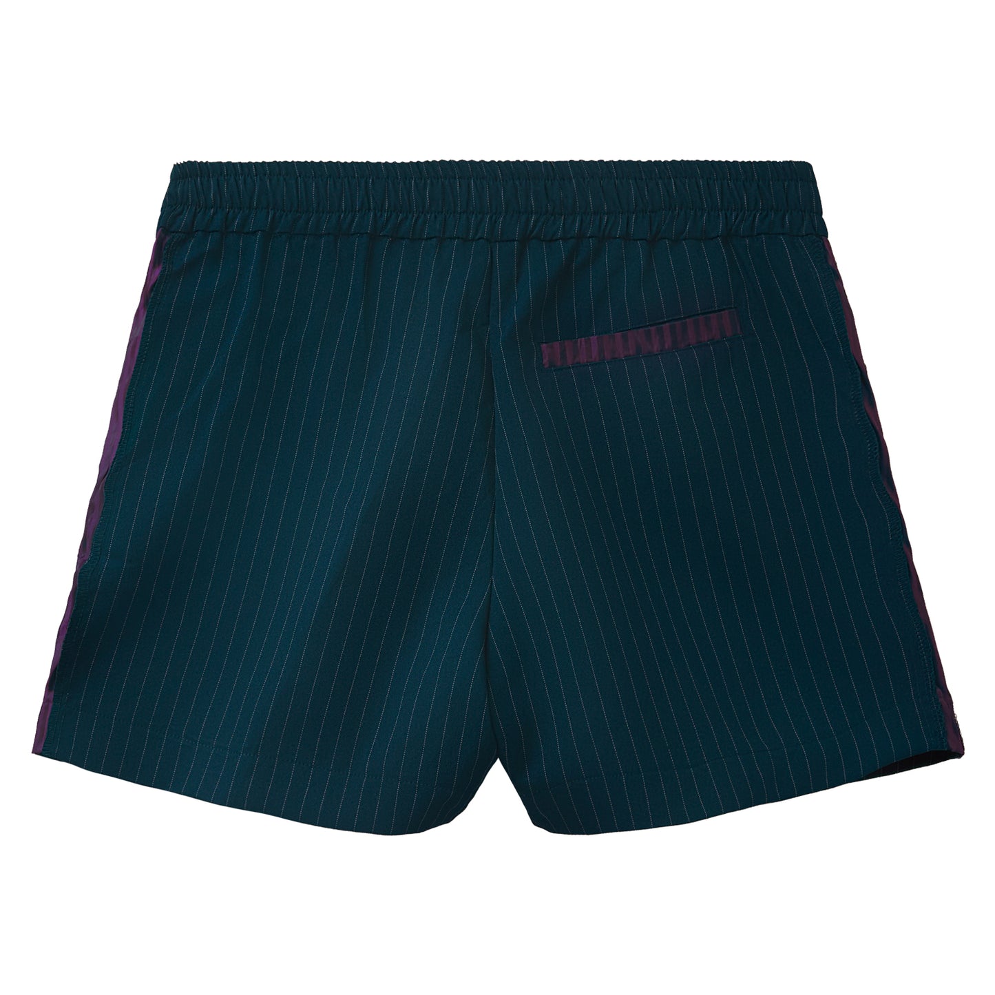 Green Striped Gabardine Shorts