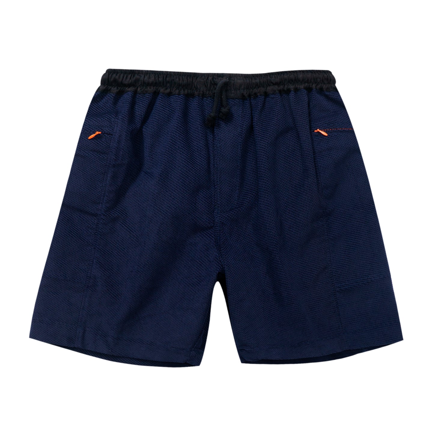 Navy Side Pockets Waffle Corduroy Shorts