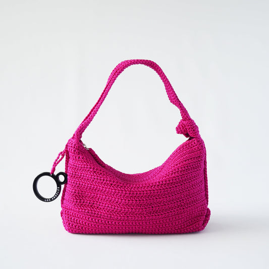 Mini Crochet Hobo - Fuschia