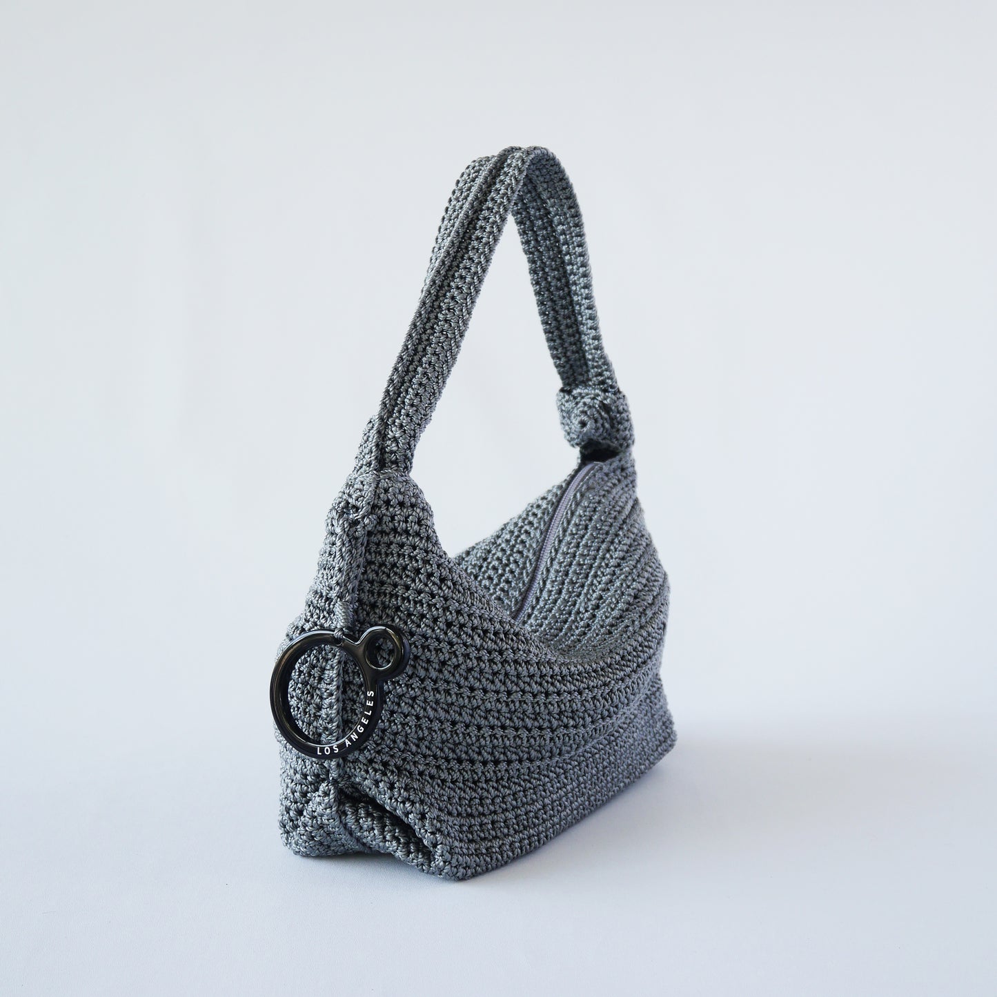 Mini Crochet Hobo - Gray