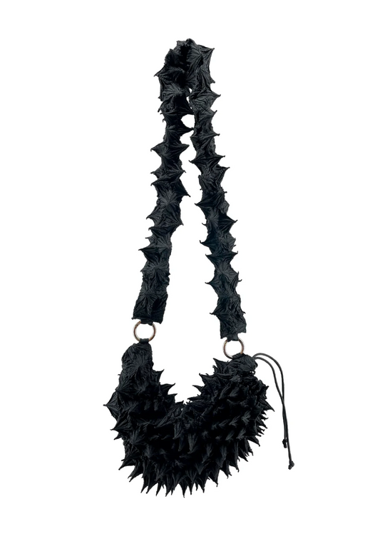 Solid Black Long Strap Shell Bag