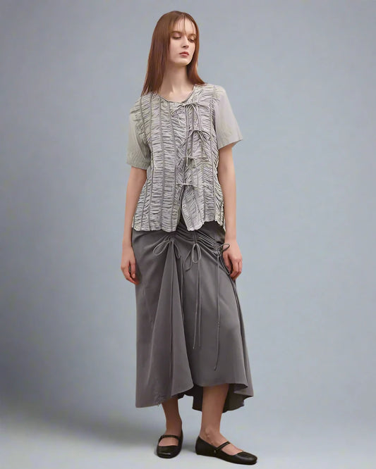 Elieen Ruched Top - Gray