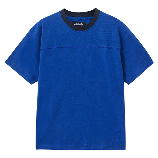 Blue Houndstooth Paneled T-shirt