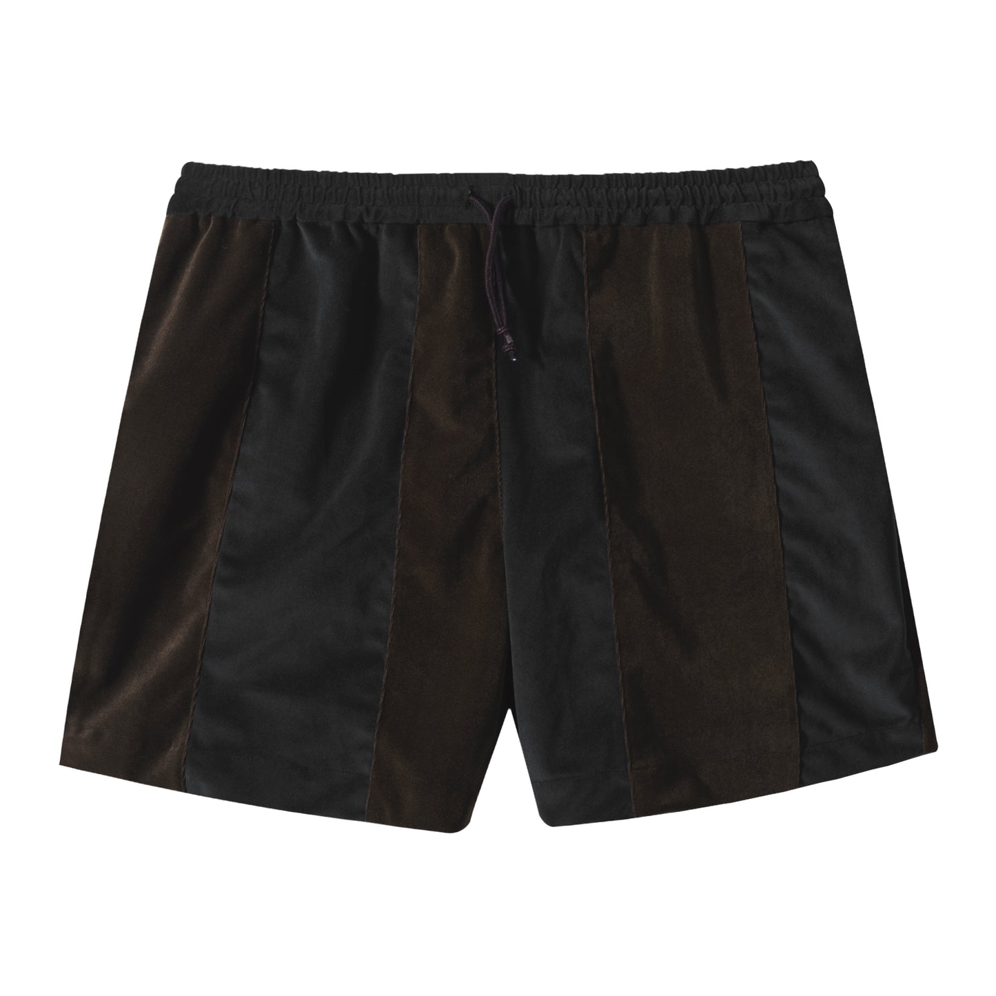 Grey-brown Paneled Velour Shorts