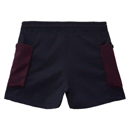 Navy Semi-wool Side Pockets Shorts
