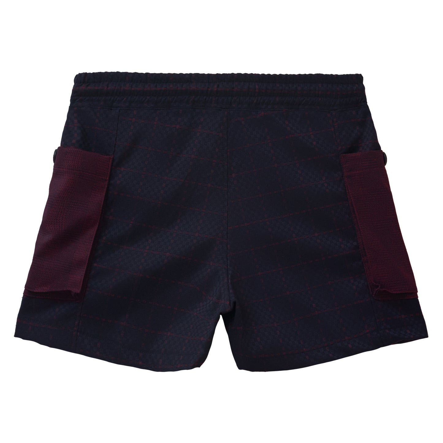 Navy Semi-wool Side Pockets Shorts
