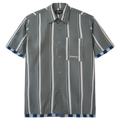 Olive Striped Viscose Shirt
