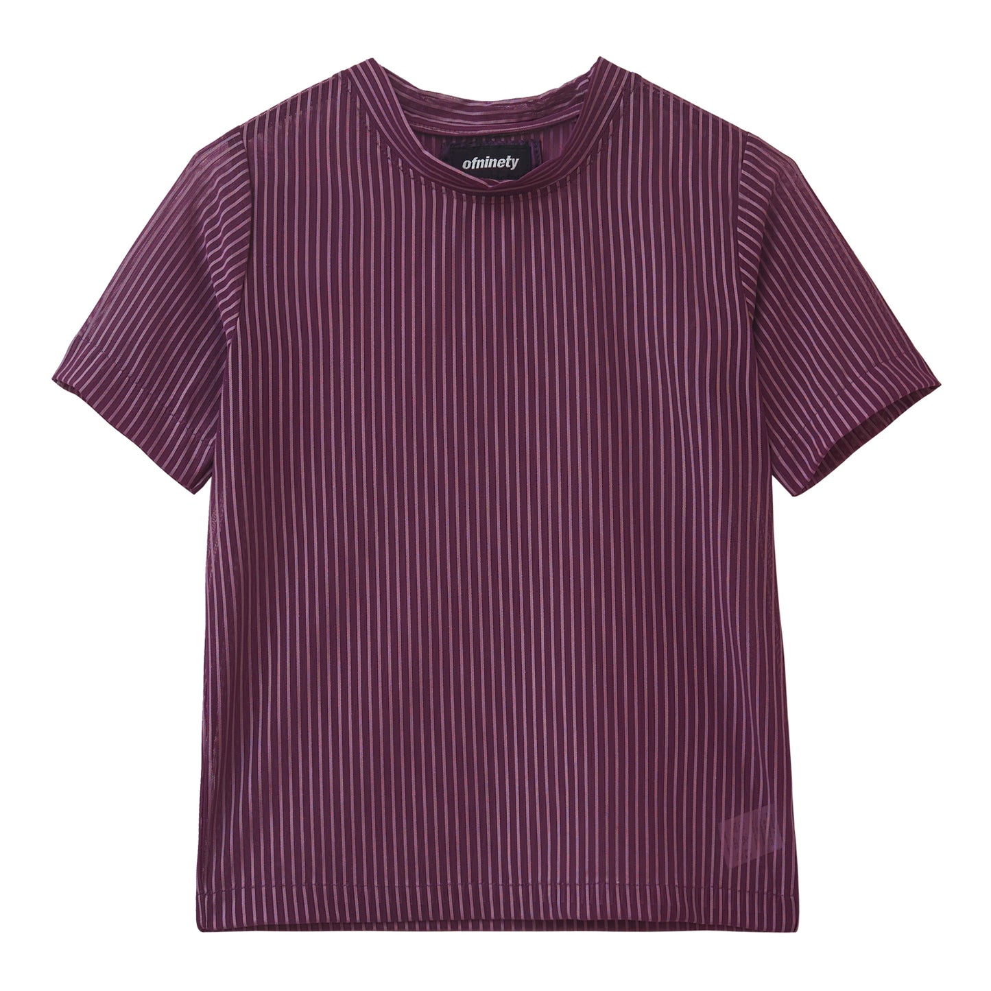 Purple Striped Mesh T-shirt