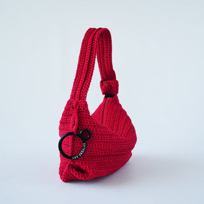 Mini Crochet Hobo - Red Samba