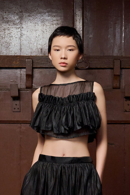 Ve Cropped Sheer Top